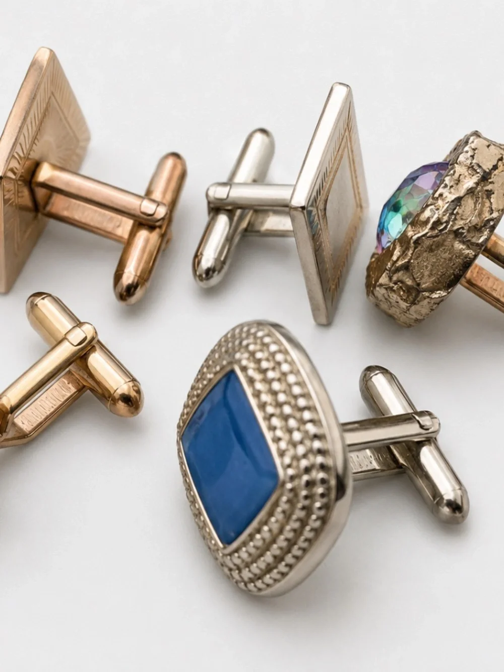 Vintage Swank Mid-Century Cufflink Singles Lot of 5 Mixed Designs